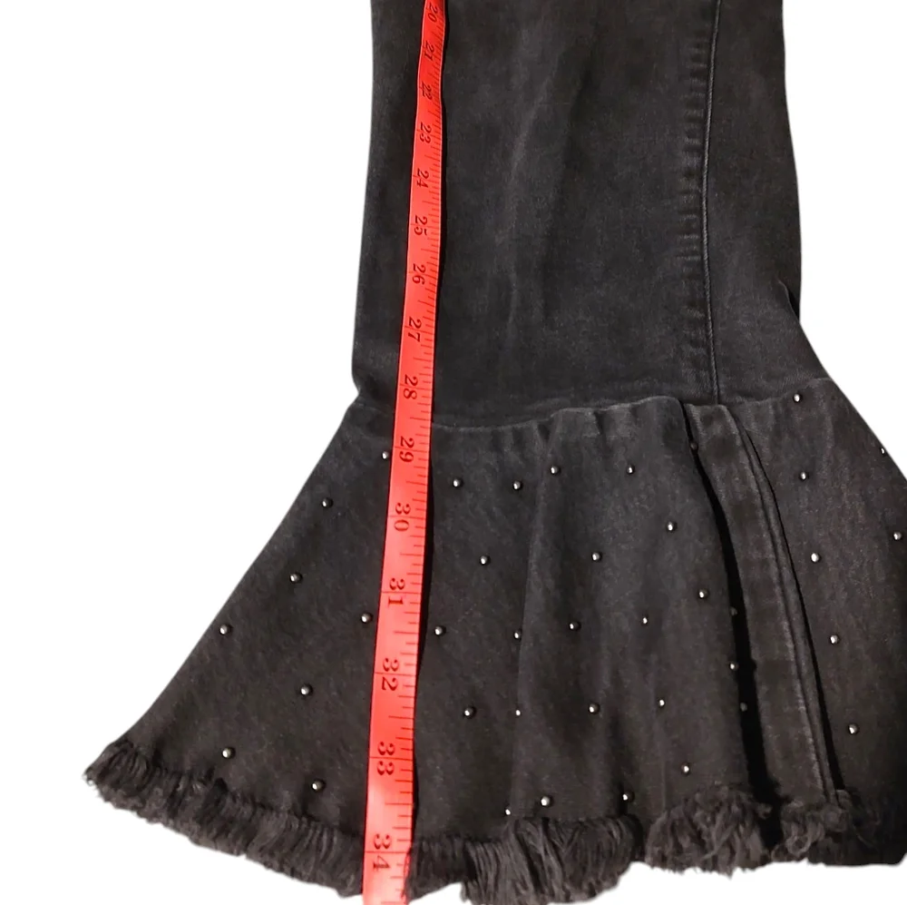 ANTHROPOLOGIE X Pilcro and the Letterpress Embellished High-Rise Black Jeans 31 - Picture 8 of 9